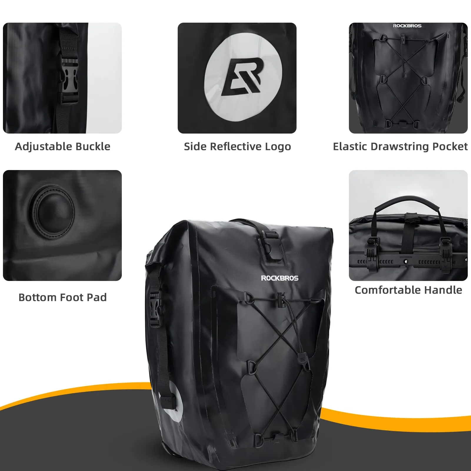 ROCKBROS 32L Waterproof Bike Panniers Durable Spacious Easy to Install