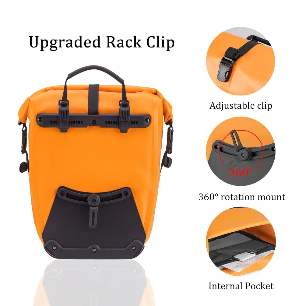 ROCKBROS 32L Waterproof Bike Panniers Durable Spacious Easy to Install
