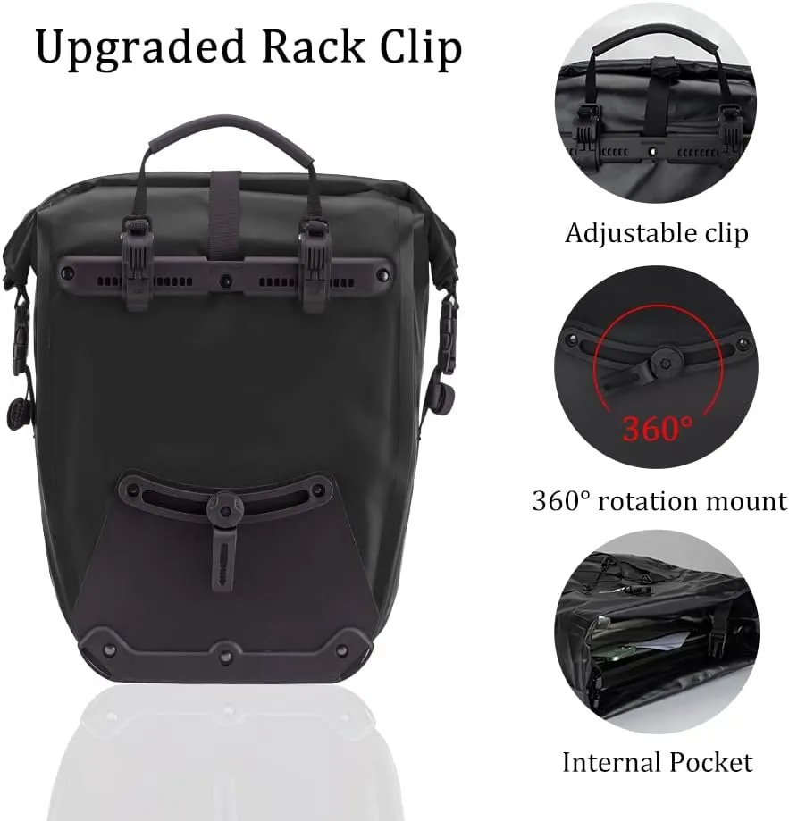 ROCKBROS 32L Waterproof Bike Panniers Durable Spacious Easy to Install