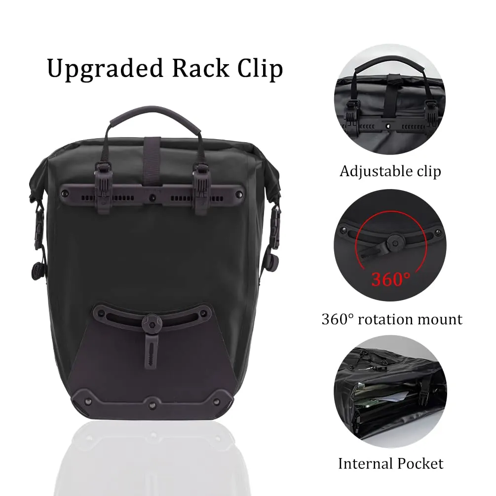ROCKBROS 32L Waterproof Bike Panniers Durable Spacious Easy to Install