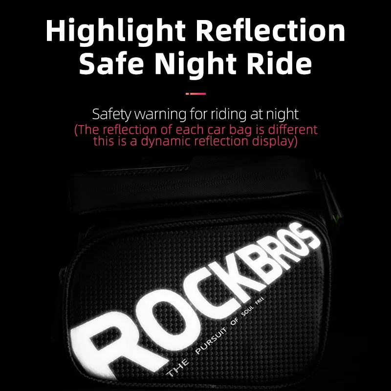 ROCKBROS Rainproof Touch Screen Phone Top Tube Bag for MTB & Road Bikes - Large Capacity