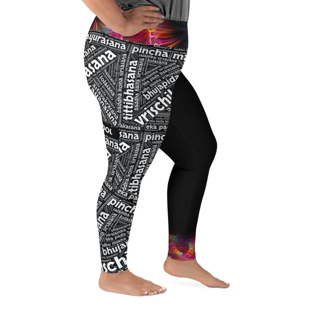 Sanskrit Leggings (Plus)- Multi-Colored Waistband