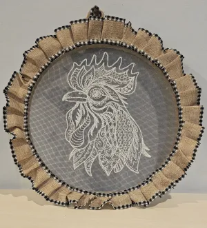 Screen Embroidery Rooster