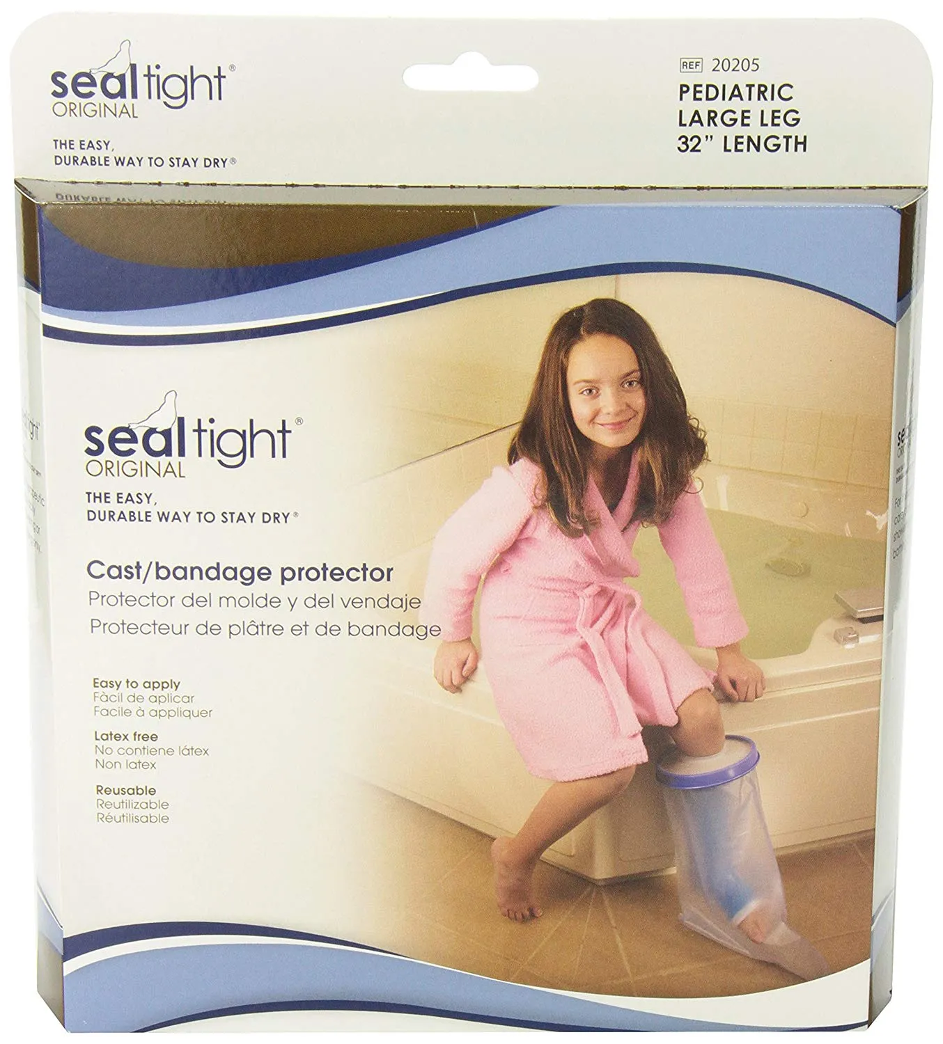 Seal Tight Original Cast and Bandage Protector, Best Watertight Protection, Pediatric Large Leg
