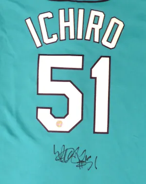 Seattle Mariners Ichiro Suzuki Autographed Teal Majestic Jersey Size M IS Holo SKU #193820