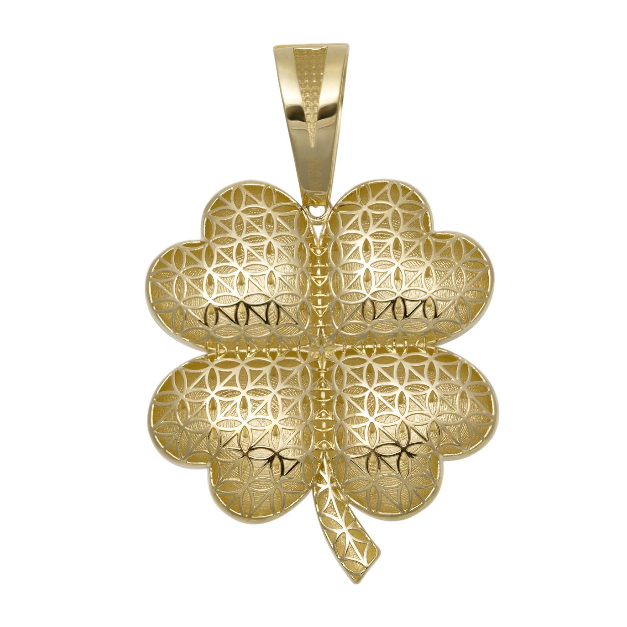 Shiny Clover Luck Pendant 10K Yellow Gold