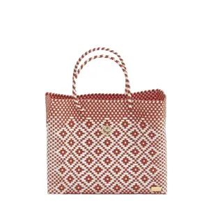 SMALL ORANGE AZTEC TOTE BAG