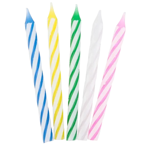 Sterno 2-1/8" Multi-Colored Birthday Candles - 12 Packs/Box