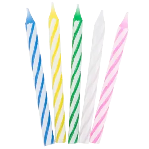 Sterno 2-1/8" Multi-Colored Birthday Candles - 12 Packs/Box