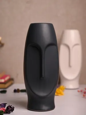 Stylish Black Face Shape Vase