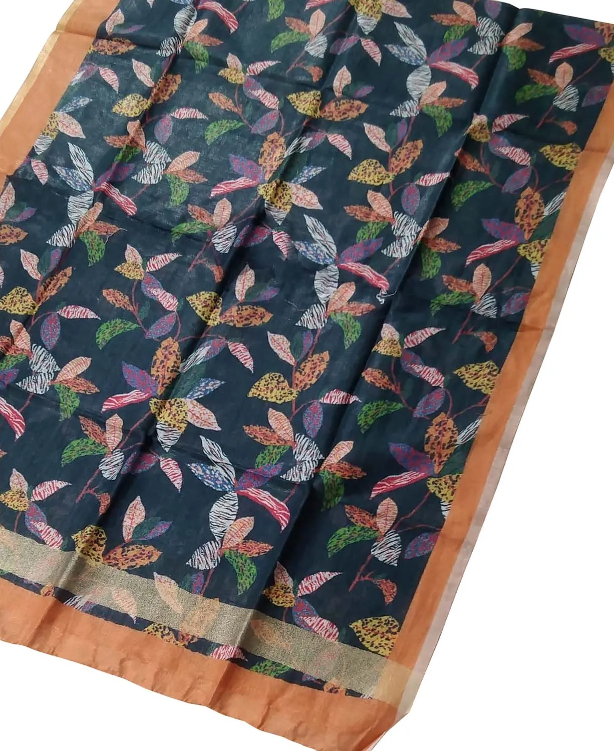 Stylish Black Linen Digital Printed Dupatta