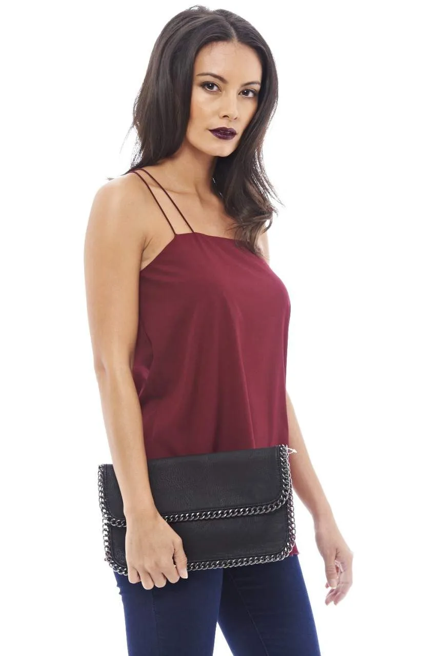 Stylish Chain Detail Clutch