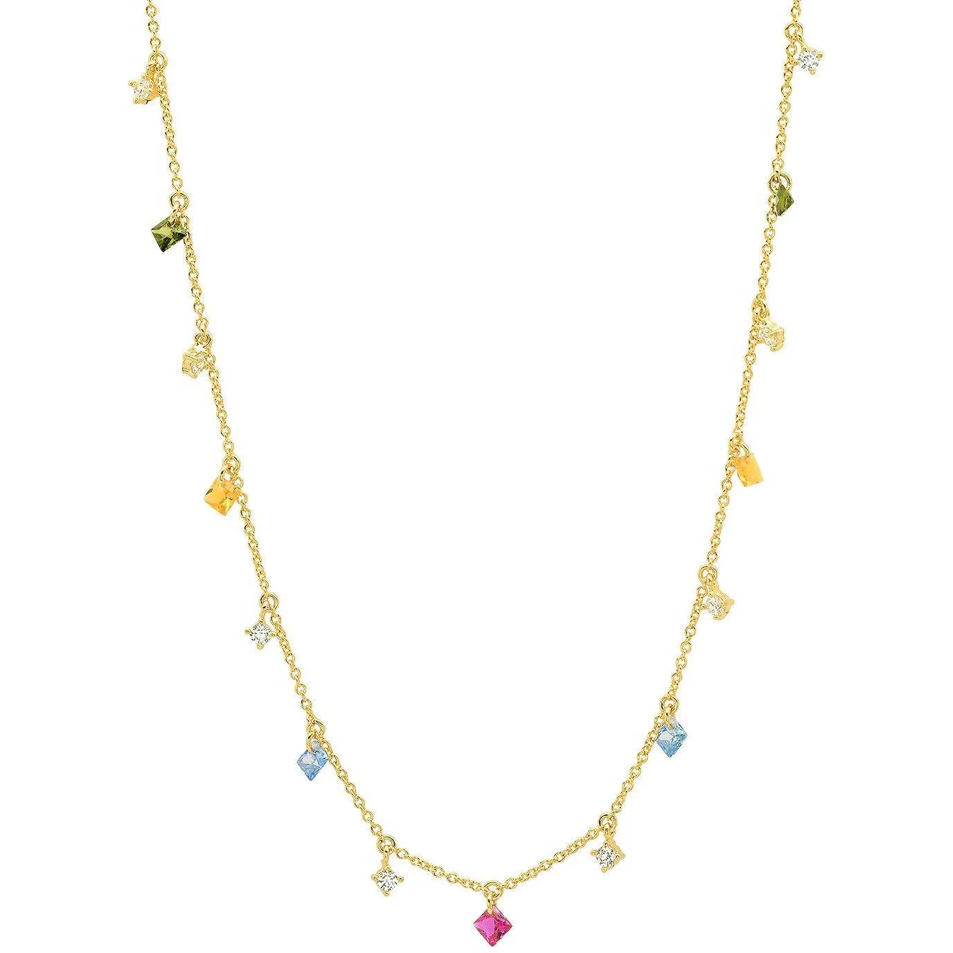 TAI MULTI COLORED DANGLE CHAIN NECKLACE