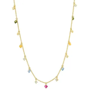 TAI MULTI COLORED DANGLE CHAIN NECKLACE