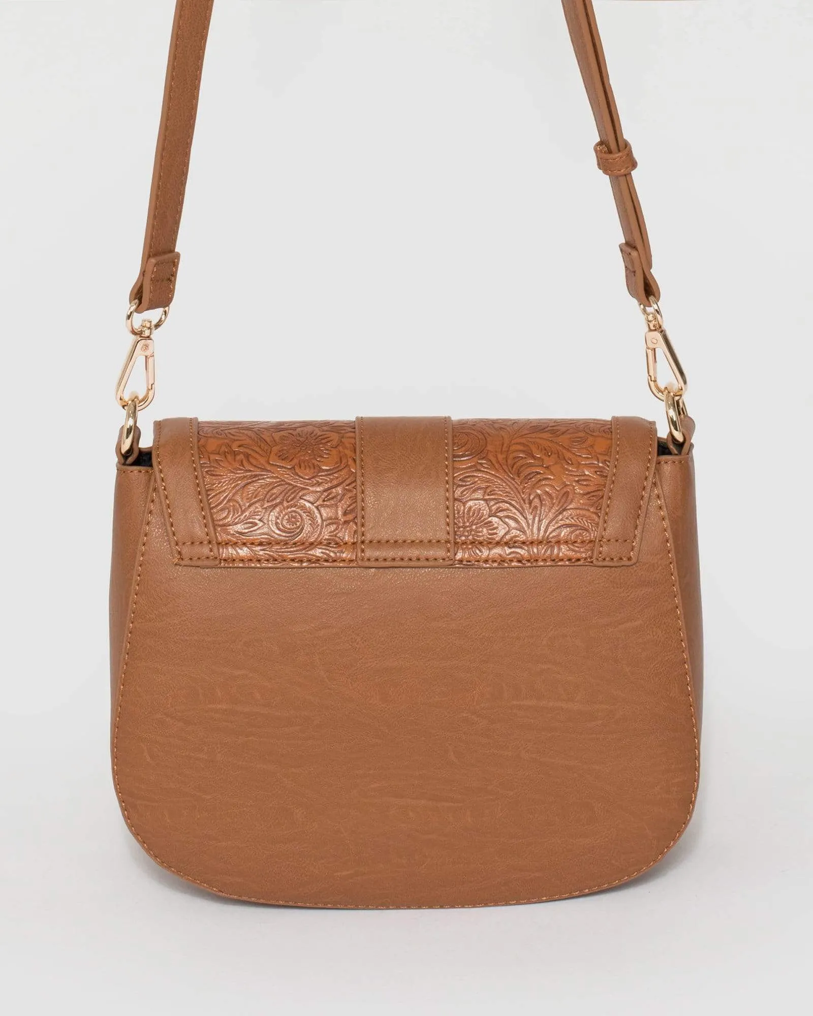 Tan Aria Tassel Saddle Bag