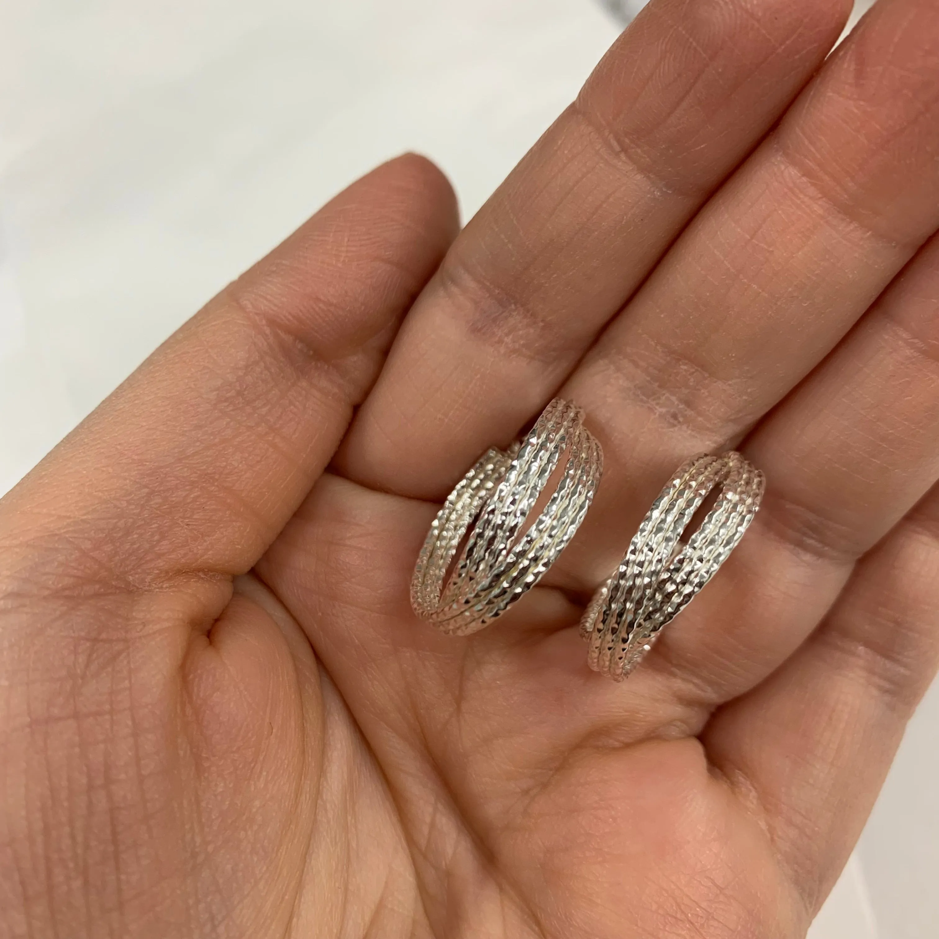 Textured Strand Hoop
