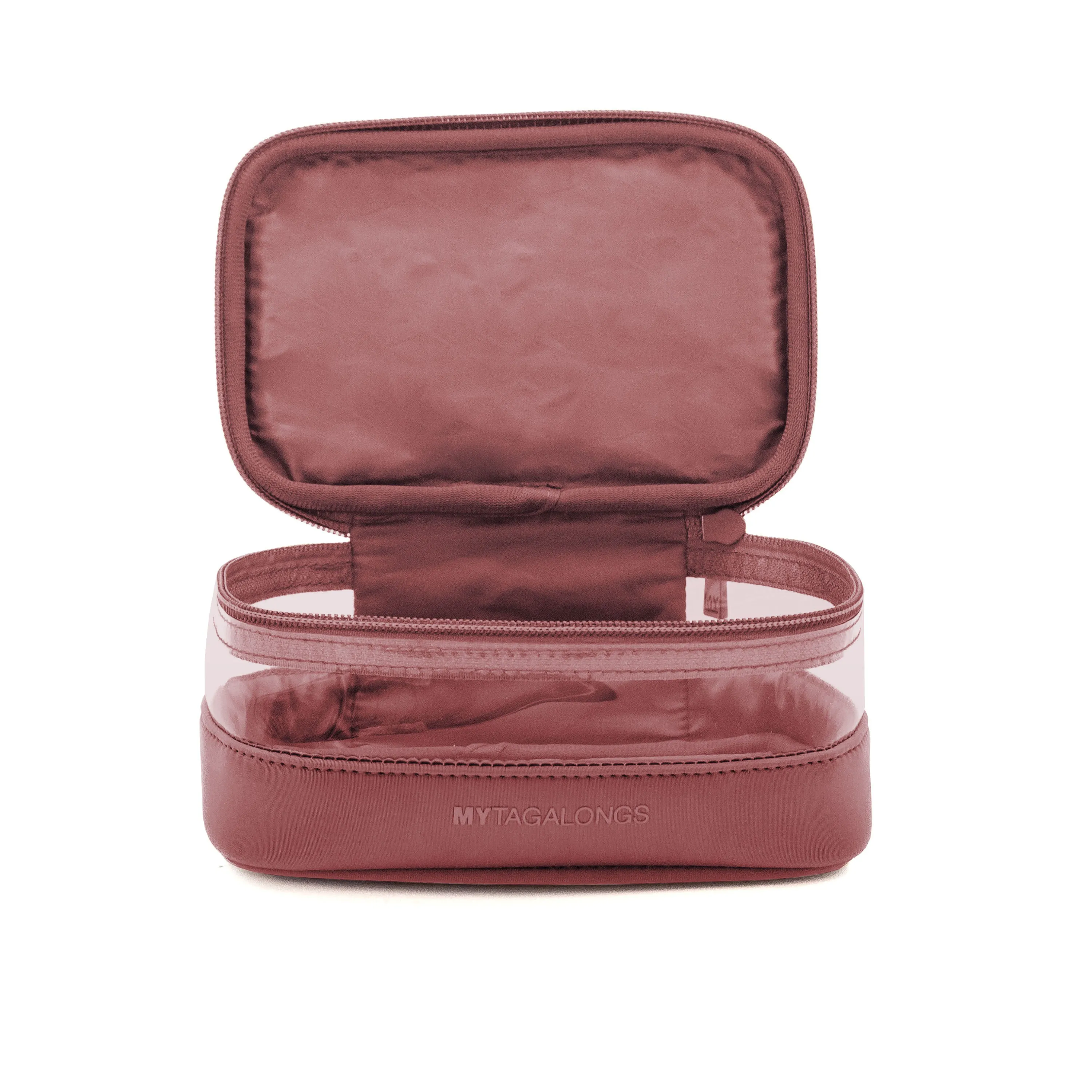 THE MINI CLEAR TRAIN CASE - DESERT ROSE