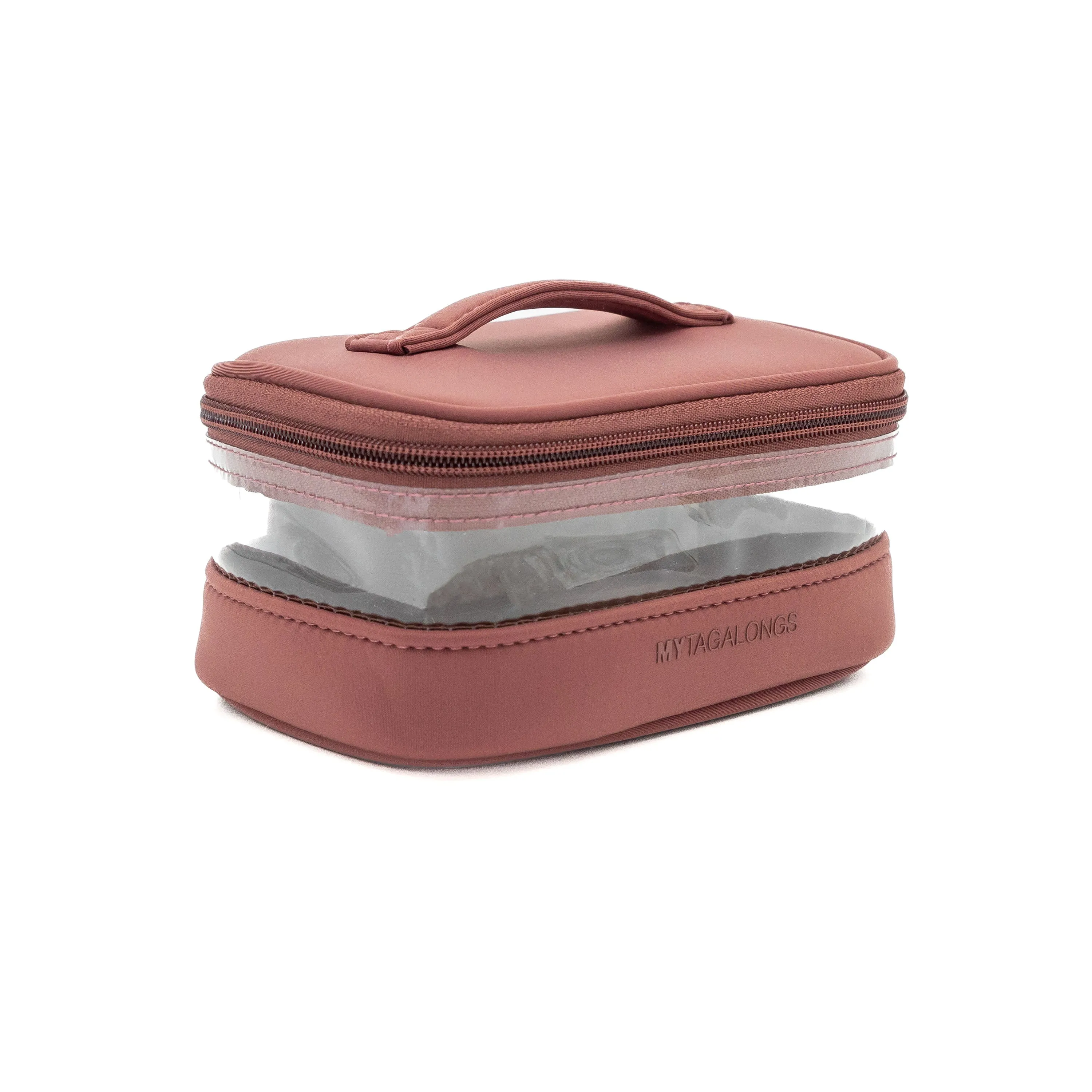 THE MINI CLEAR TRAIN CASE - DESERT ROSE