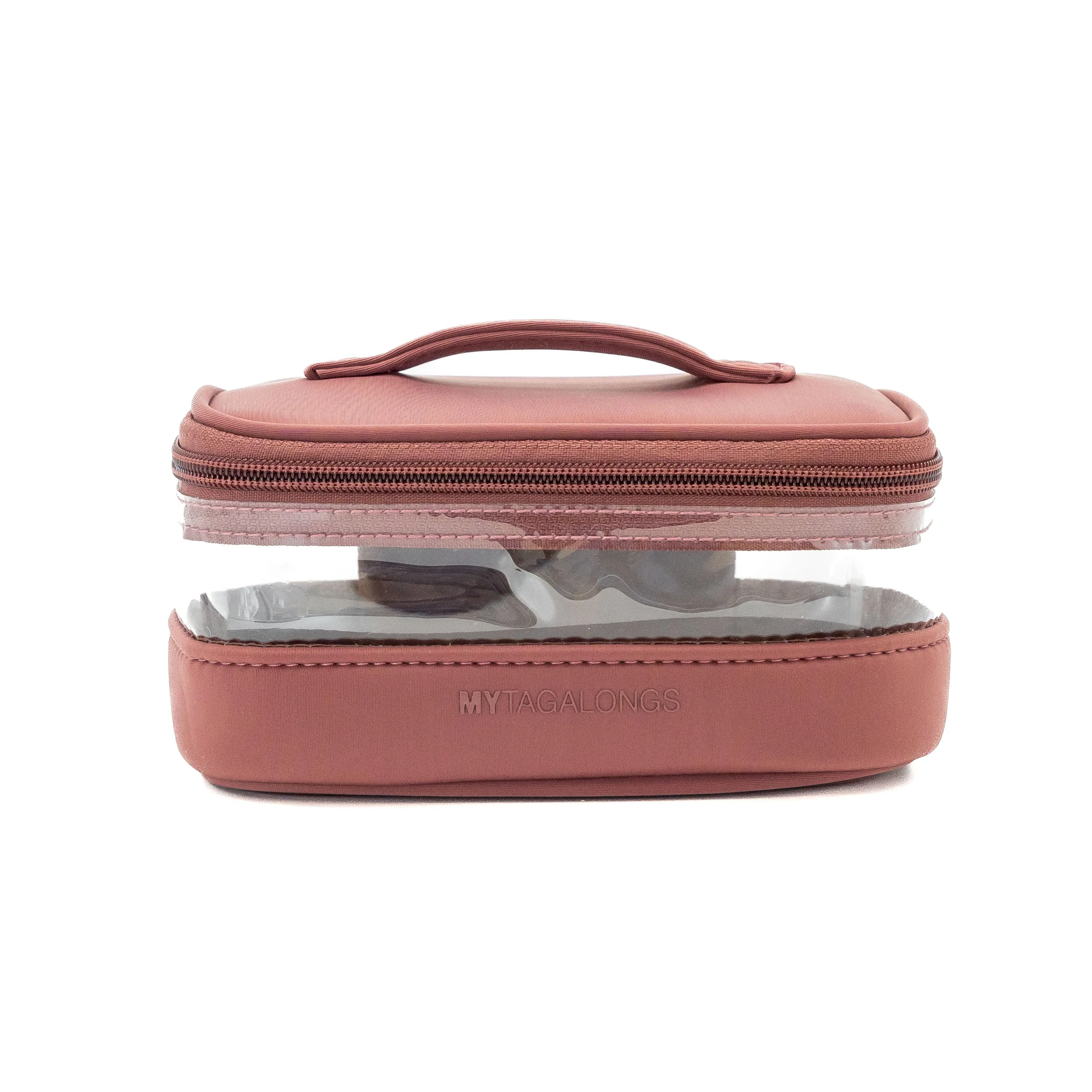 THE MINI CLEAR TRAIN CASE - DESERT ROSE