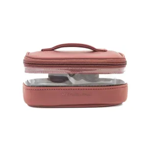 THE MINI CLEAR TRAIN CASE - DESERT ROSE