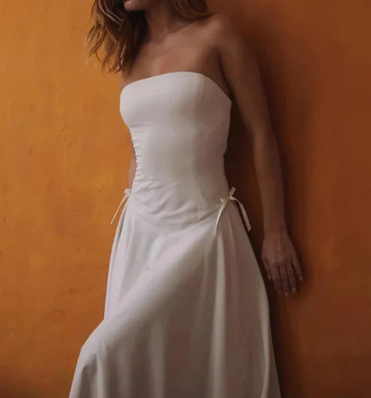 Tube Flare Stylish Solid Midi Dress