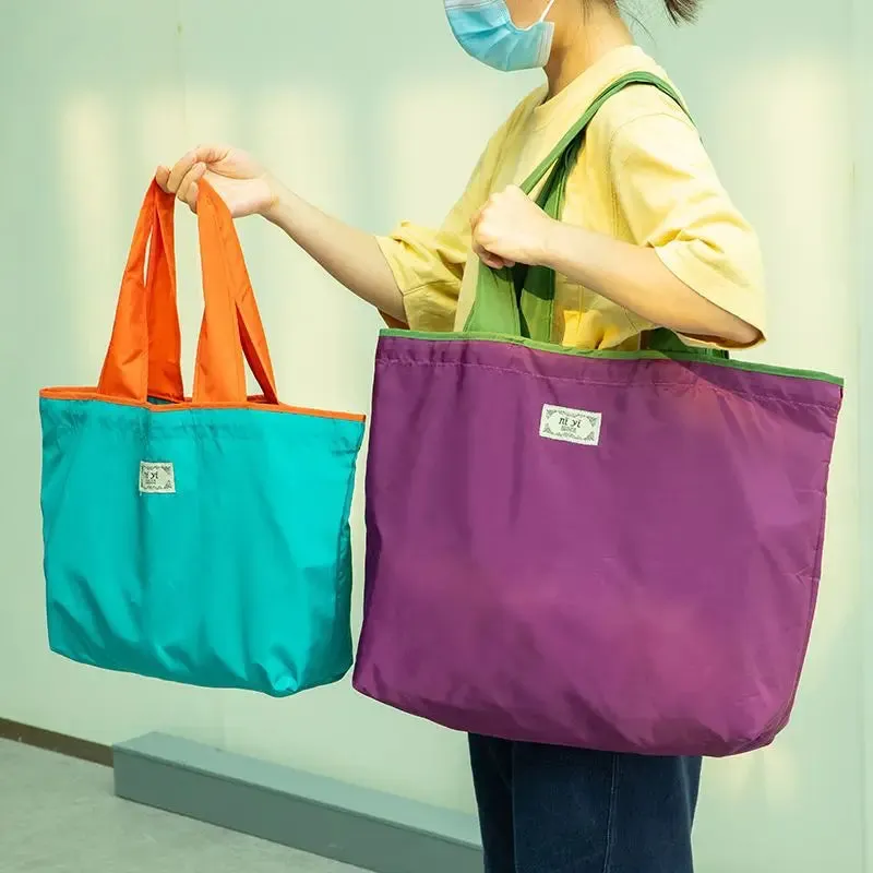Uakiss 1PC Environmentally Friendly Shopping Bag, Foldable One Shoulder Carrying Bag, Portable Supermarket Grocery Bag