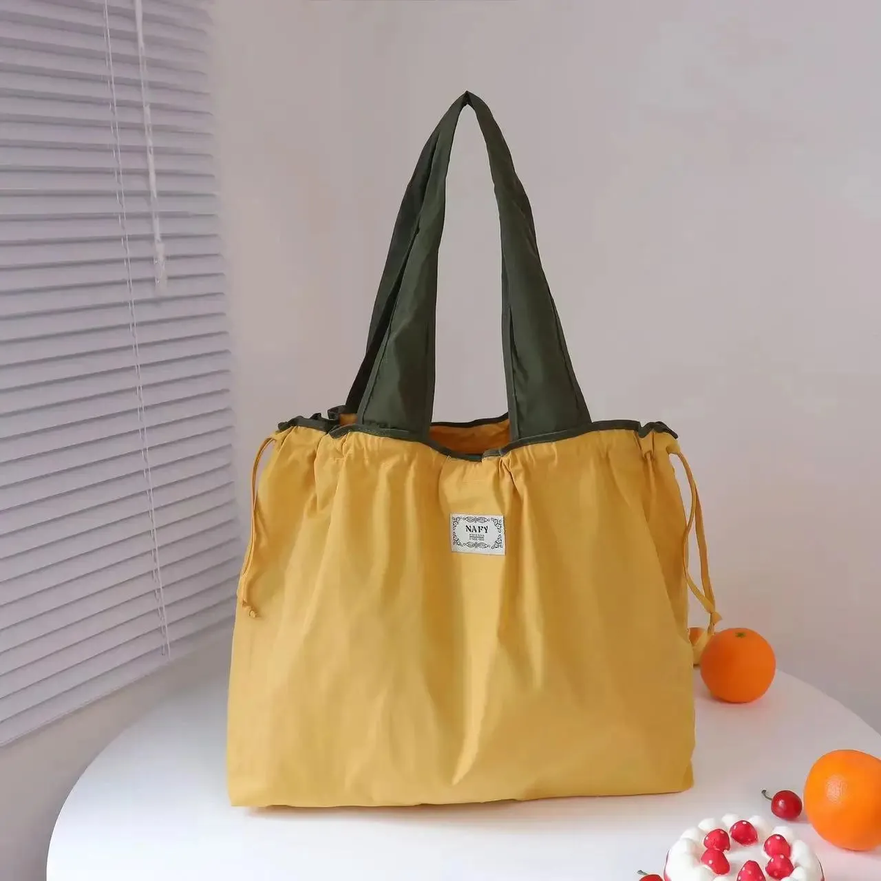 Uakiss 1PC Environmentally Friendly Shopping Bag, Foldable One Shoulder Carrying Bag, Portable Supermarket Grocery Bag