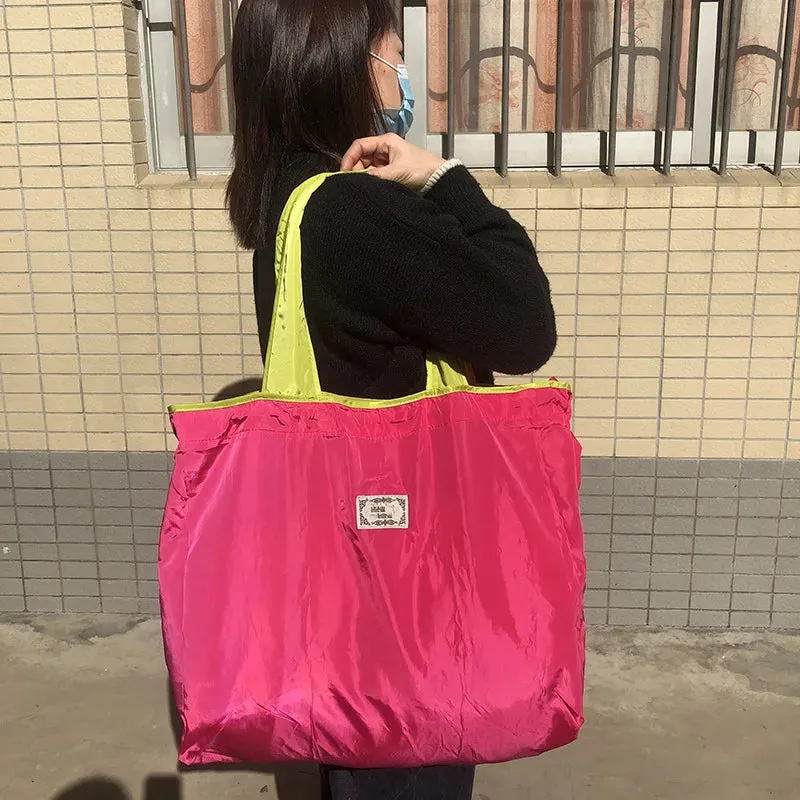 Uakiss 1PC Environmentally Friendly Shopping Bag, Foldable One Shoulder Carrying Bag, Portable Supermarket Grocery Bag
