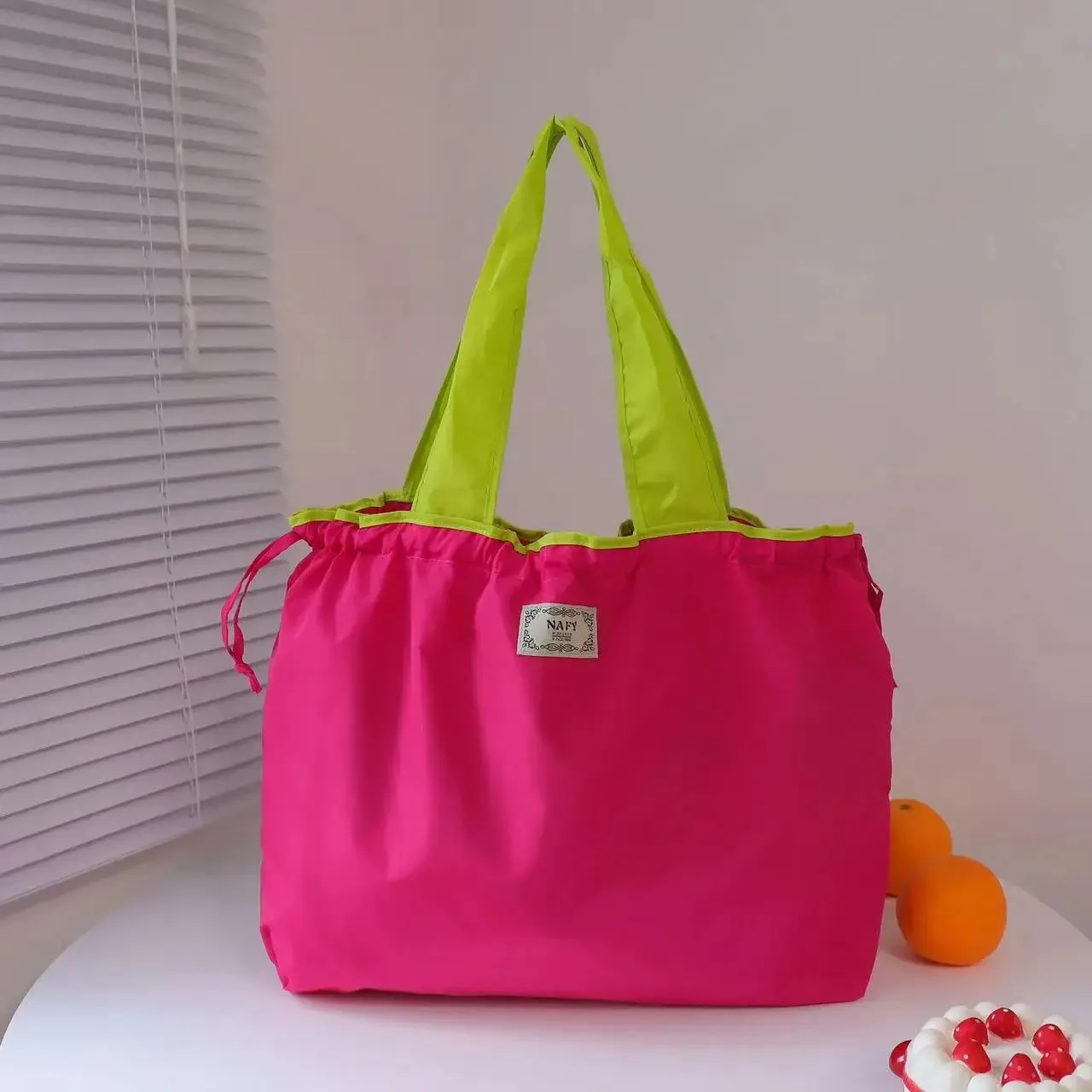 Uakiss 1PC Environmentally Friendly Shopping Bag, Foldable One Shoulder Carrying Bag, Portable Supermarket Grocery Bag