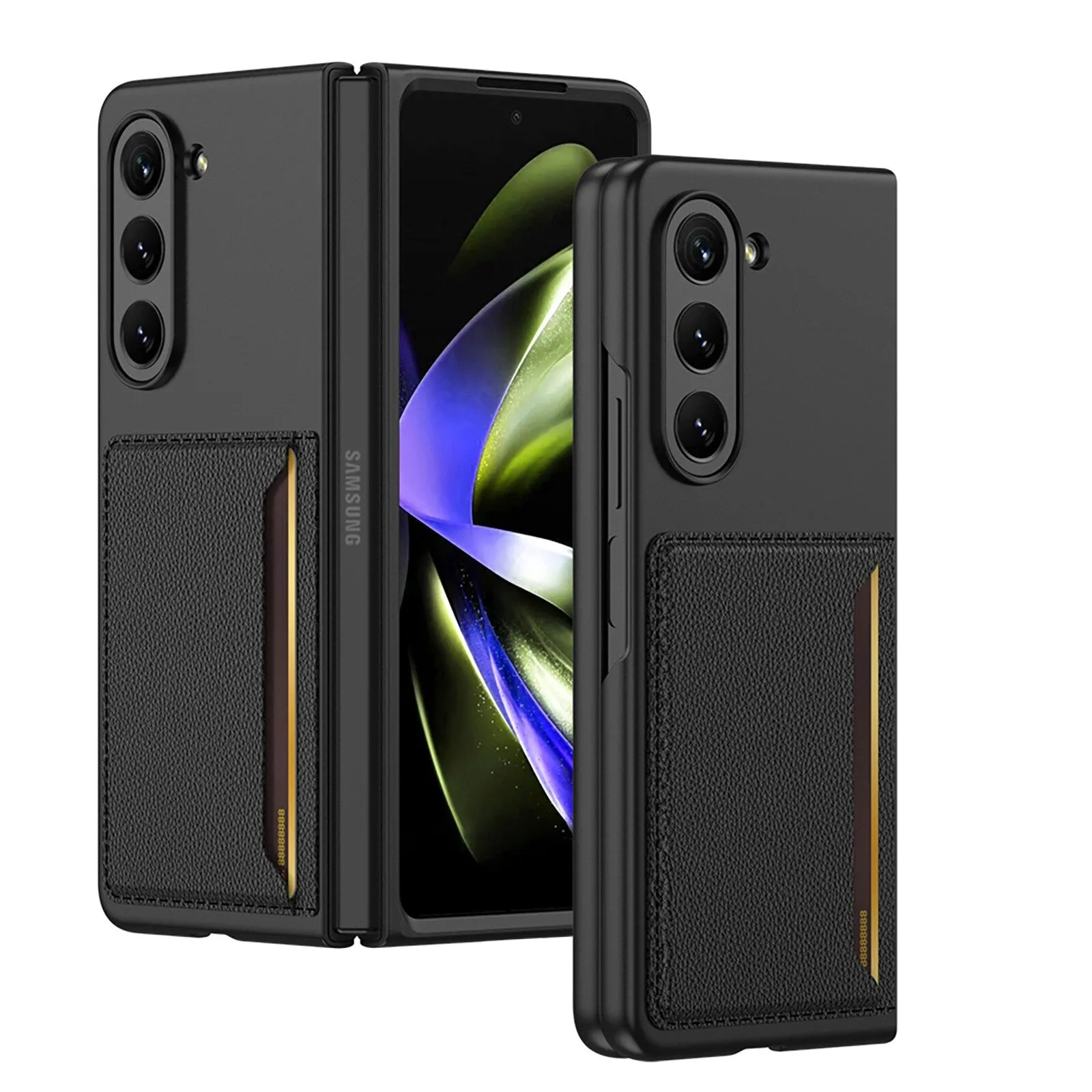 Ultra Slim Soft Leather Case With Card Slot Stand Function Folding Phone Case For Samsung Galaxy Z Fold 5