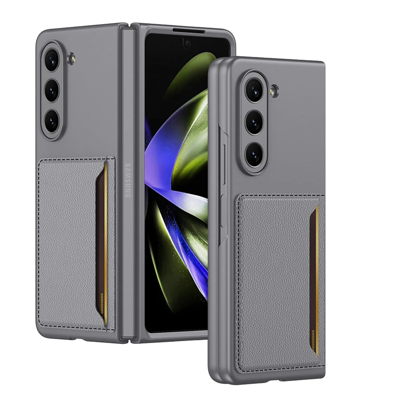 Ultra Slim Soft Leather Case With Card Slot Stand Function Folding Phone Case For Samsung Galaxy Z Fold 5