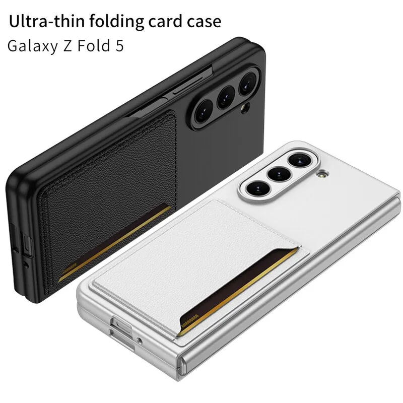 Ultra Slim Soft Leather Case With Card Slot Stand Function Folding Phone Case For Samsung Galaxy Z Fold 5