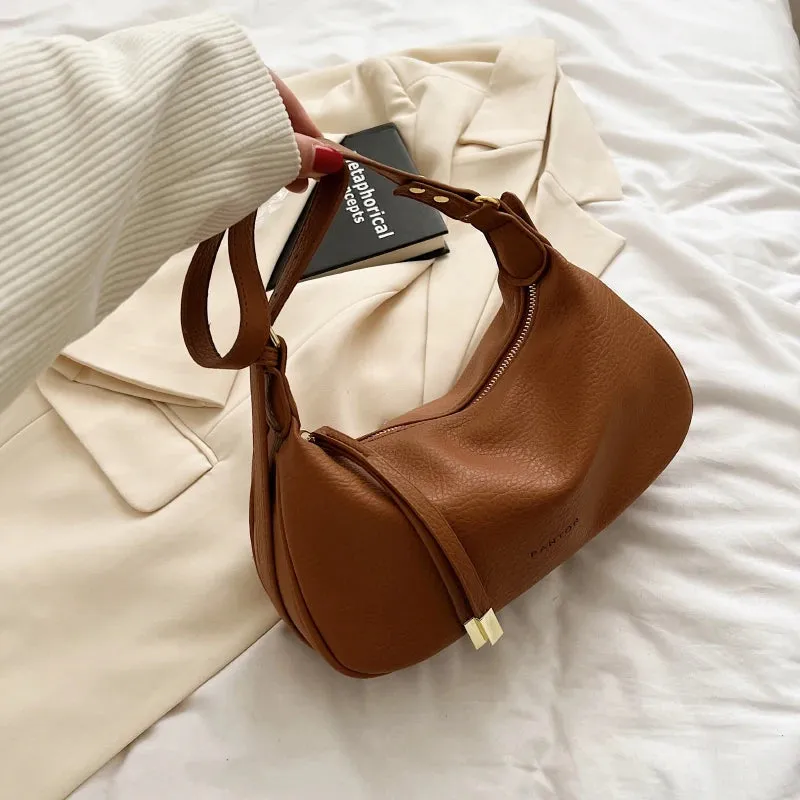 VAIGE Leather Saddle Shoulder Bag in Green - Soft PUL and Polyester with Single Strap and Cell Phone Pocket
