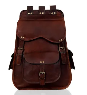 Vintage Brown Leather Backpack