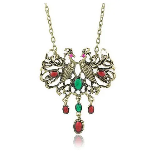 Vintage Peacock Pendant Necklace