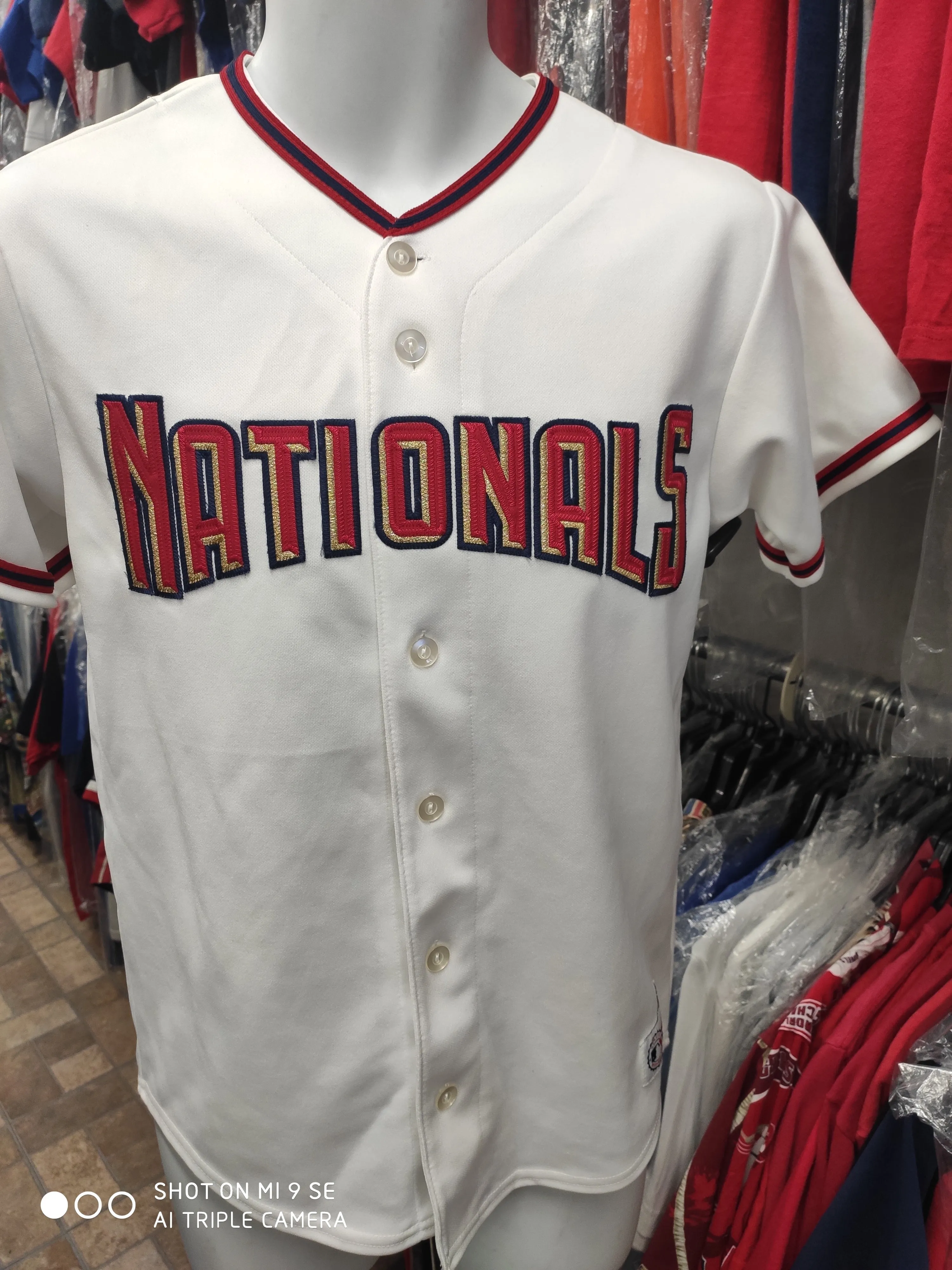Vtg #12 ALFONSO SORIANO Washington Nationals MLB Majestic Jersey YL