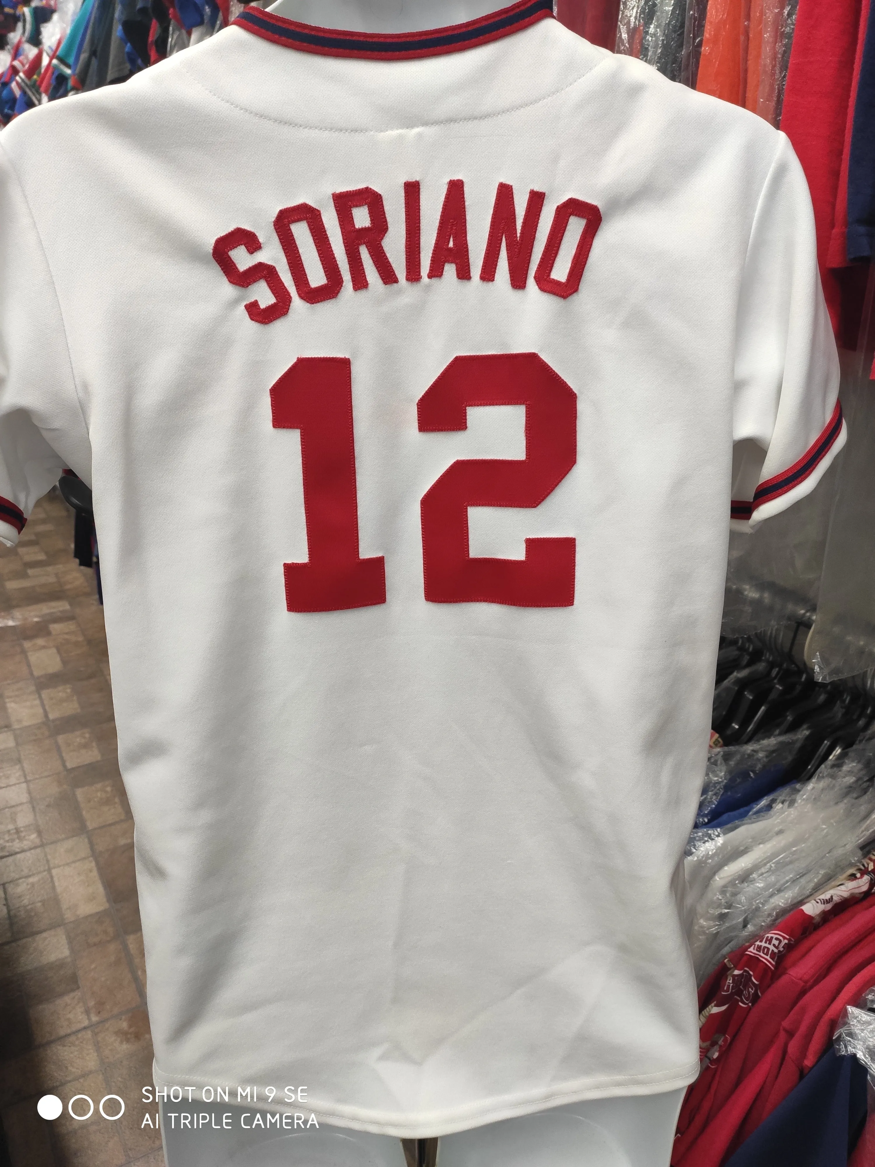 Vtg #12 ALFONSO SORIANO Washington Nationals MLB Majestic Jersey YL