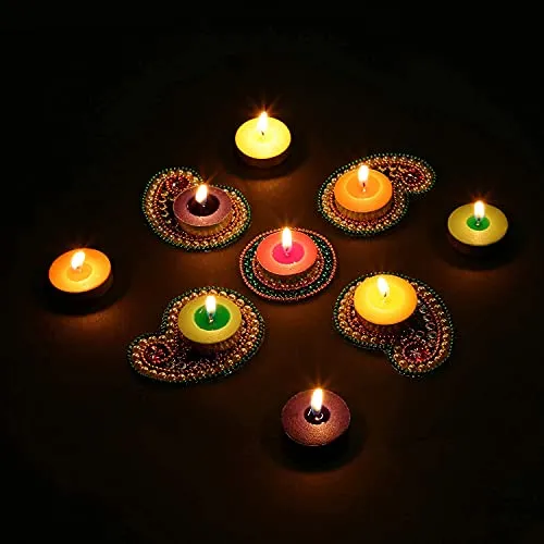 Wax17 Colored Wax Tealight Candles (Set of 50, Unscented) Pack of 8