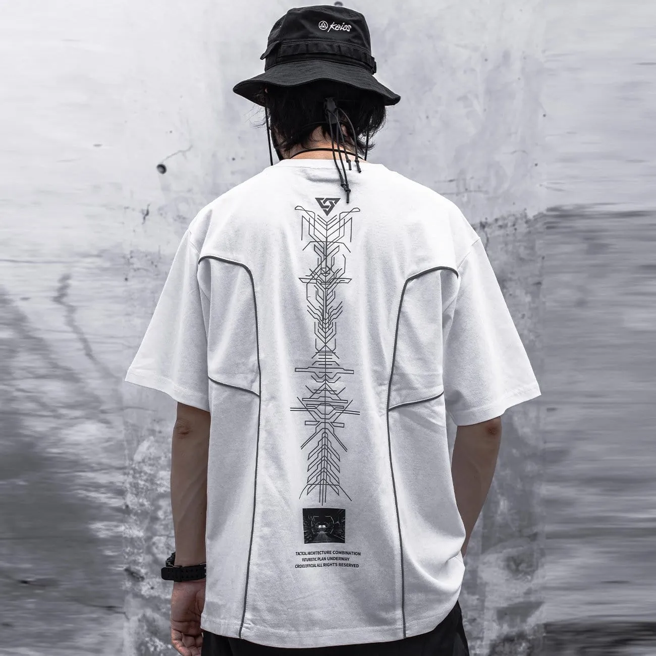 WLS Functional Reflective Strip Print Cotton Tee
