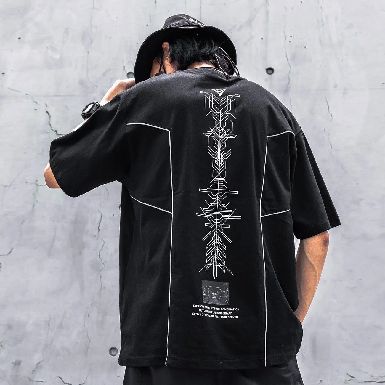 WLS Functional Reflective Strip Print Cotton Tee