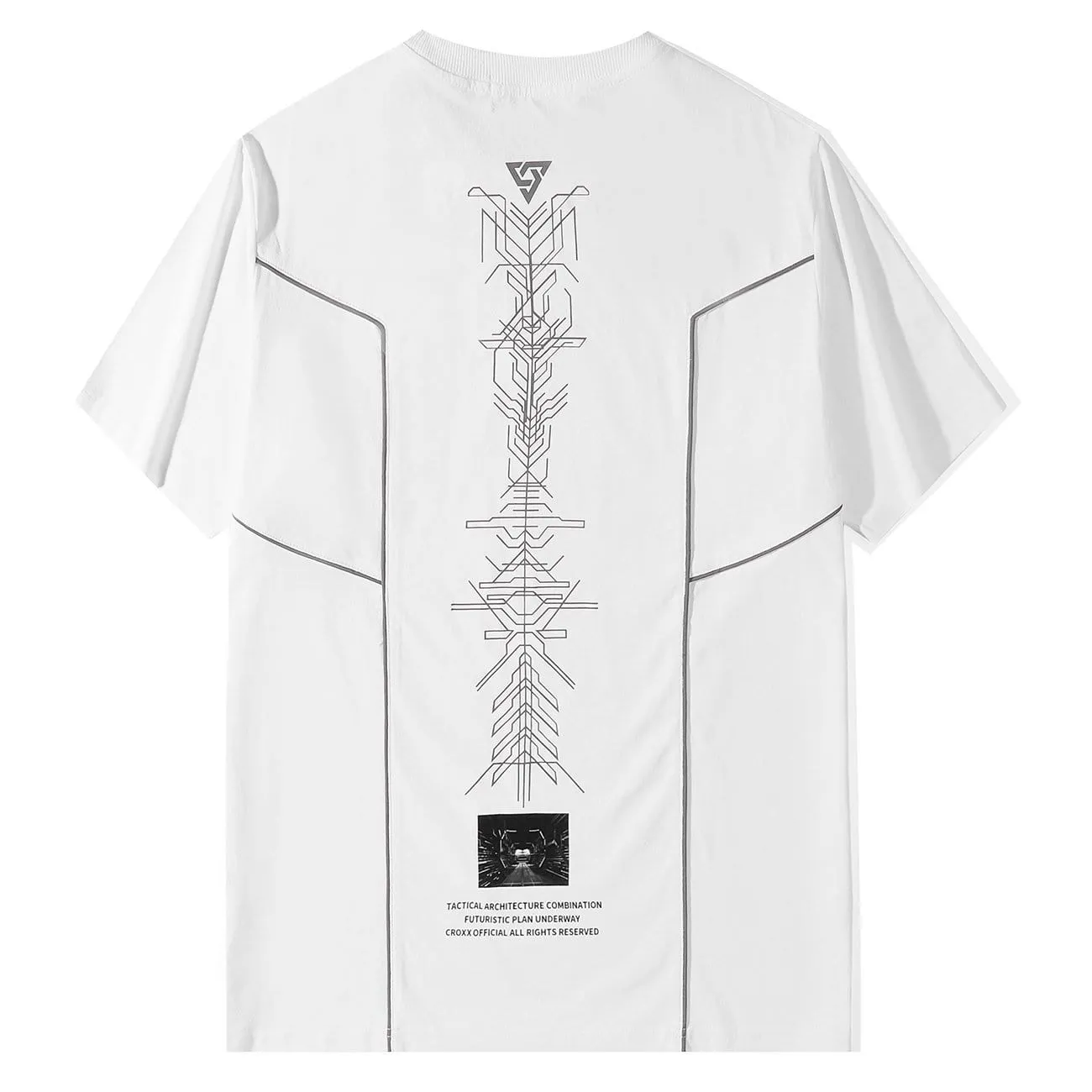 WLS Functional Reflective Strip Print Cotton Tee