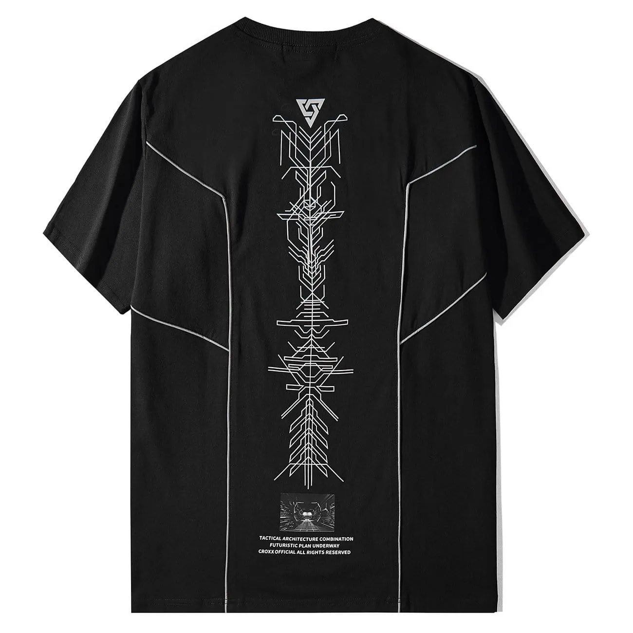 WLS Functional Reflective Strip Print Cotton Tee