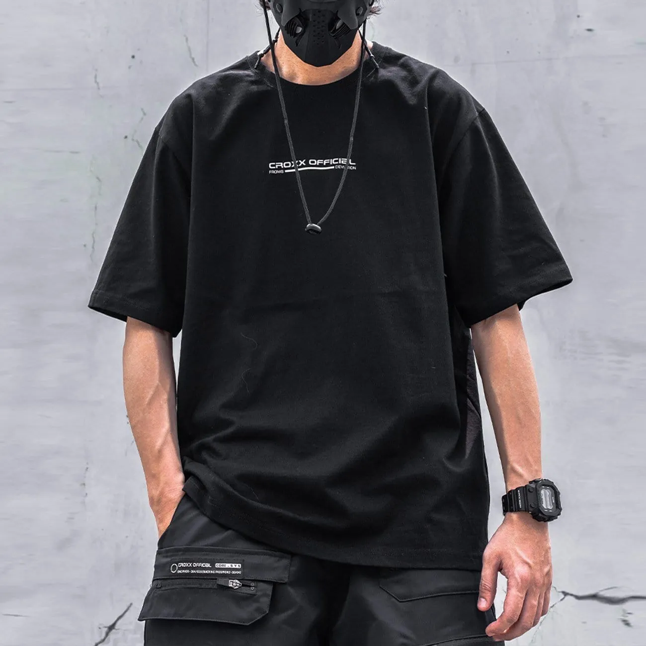 WLS Functional Reflective Strip Print Cotton Tee