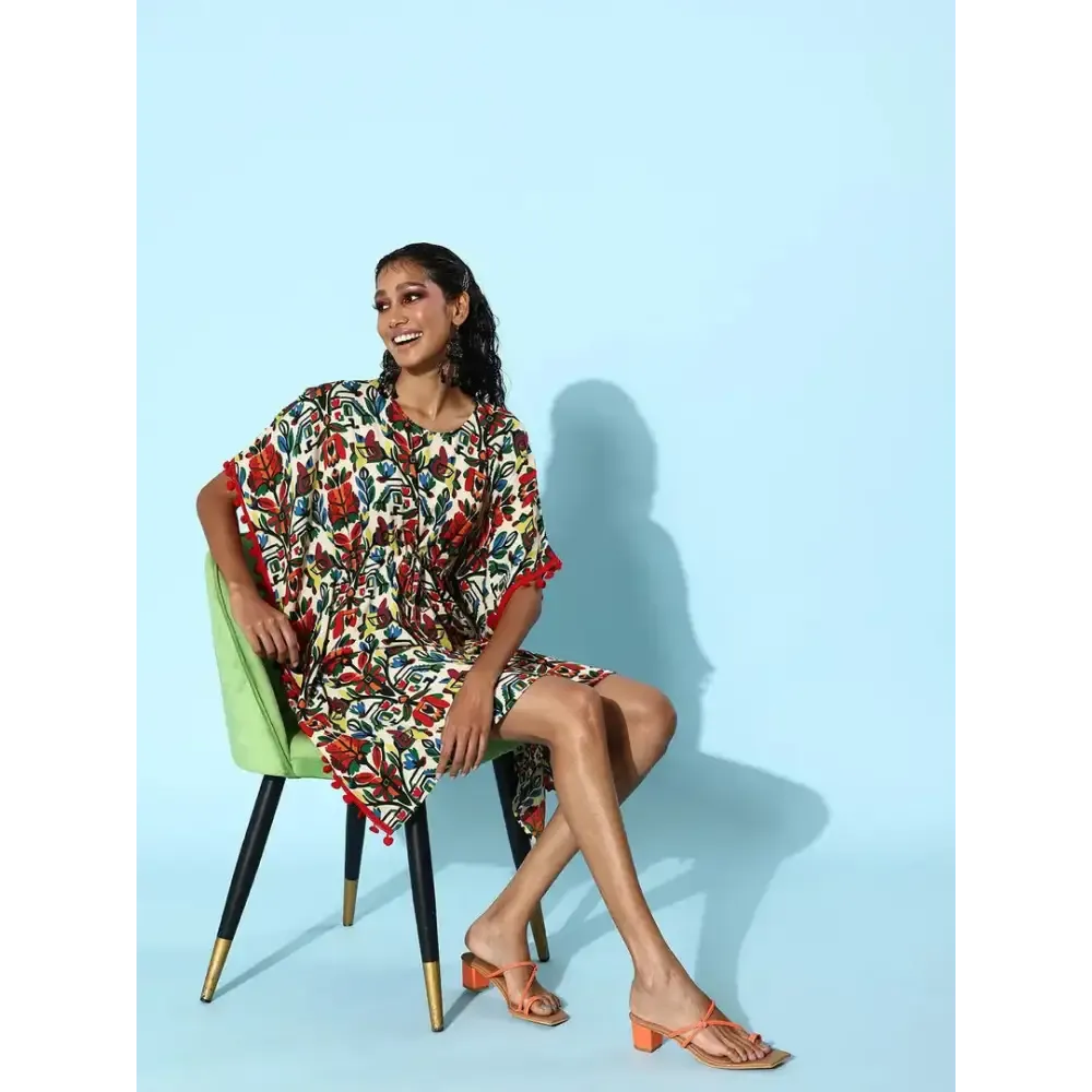 Women Stylish Polyester Kaftan Dress