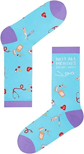Women's Funny Doctor Socks, Doctors Gifts, Nurse Gifts, Medical Assistant & CNA Presents, Unique Pharmacy Socks, Ideal Gifts for Doctors