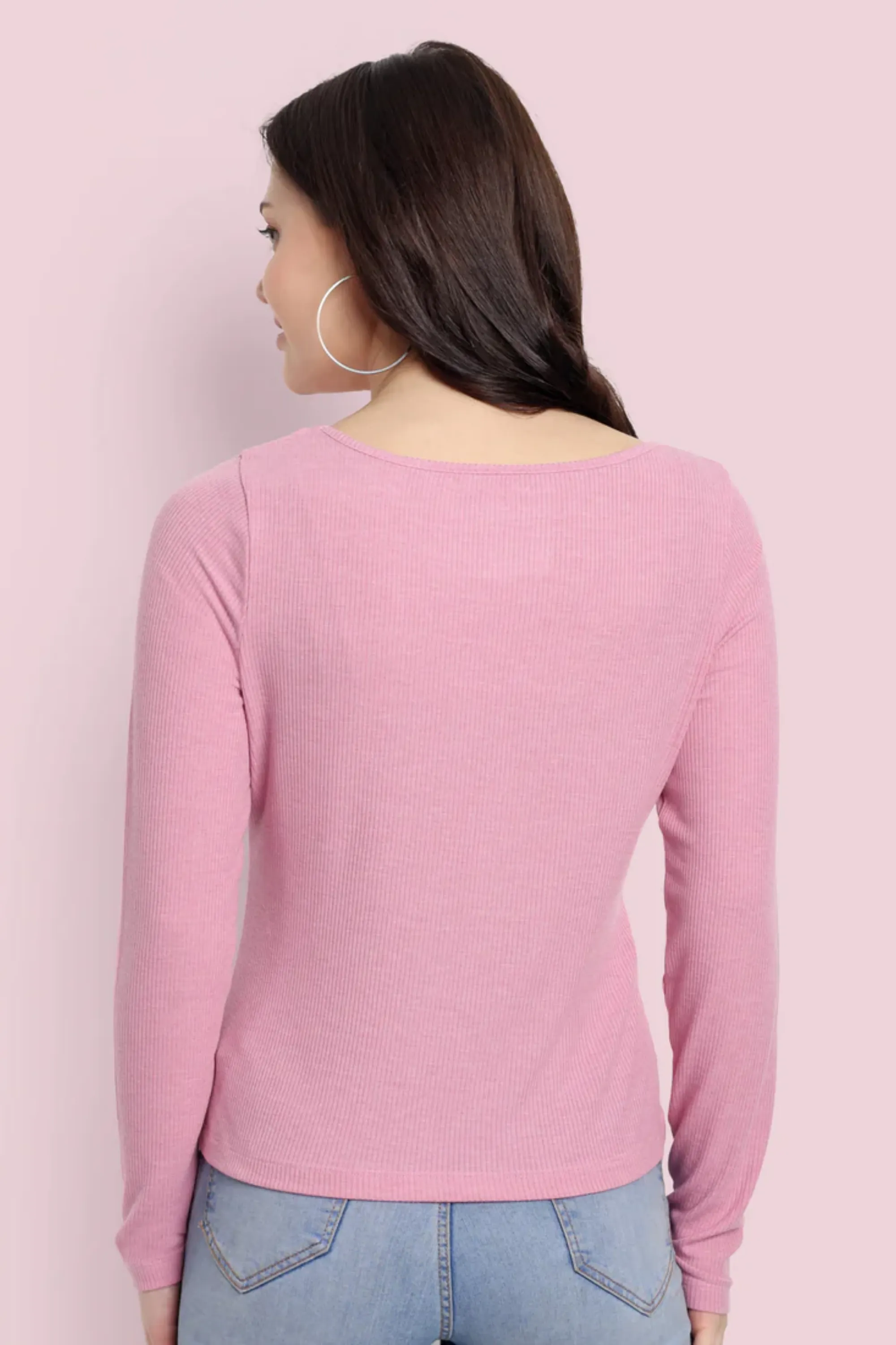 WOMENS STYLISH PATTERN PINK TOP